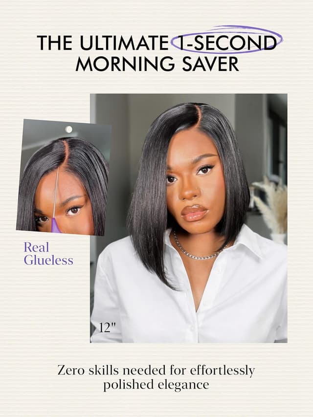 Thumbnail 2 de LUVME Bob Wig 100% Human Hair