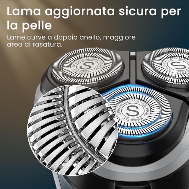 Detalle 1 de SweetLF Rasoio elettrico uomo 9000 RPM
