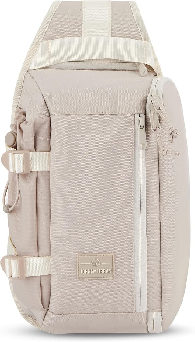 Detalle de Johnny Urban Charlie Slingbag beige: borsa a tracolla crossbody comoda e leggera da viaggio