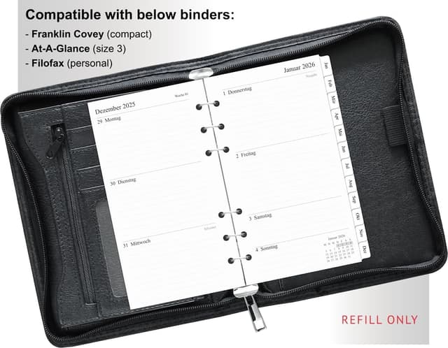 Detalle 2 de newestor 2026 Wochenplaner Einlage A6 1 Woche/2 Seiten 📒
