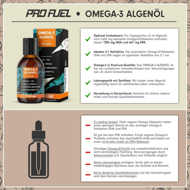 Thumbnail 2 de Omega-3 Algenöl 100 ml Hochdosiert