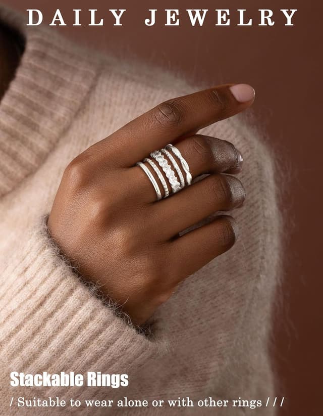 Detalle 2 de ZNBOH set anelli 5 pezzi zirconia