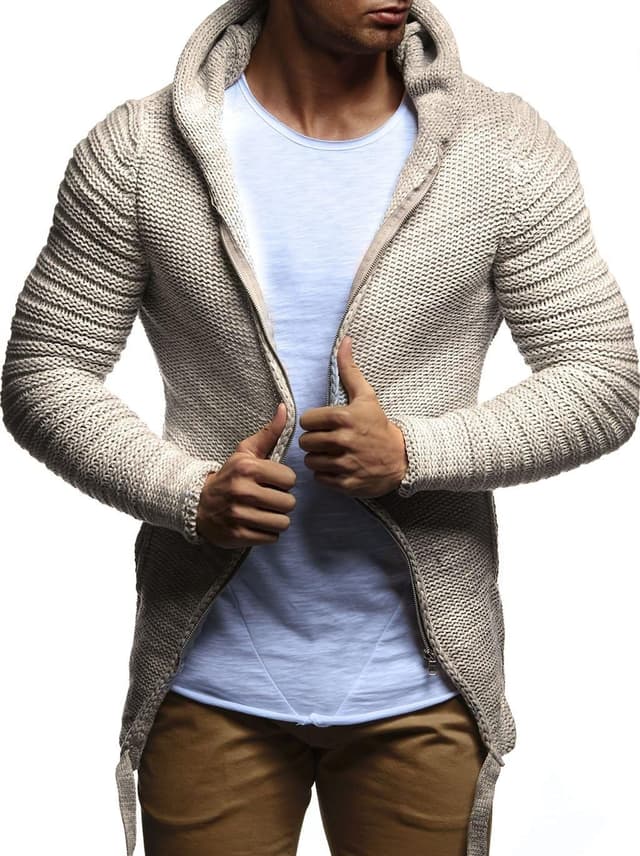 Detalle 2 de Leif Nelson LN20741 : hoodie cardigan zippé pour homme