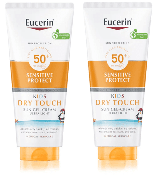 Imagen de Eucerin Gel-Crema Sensitive Infantil SPF50+ 2x200 en OfertitasTOP
