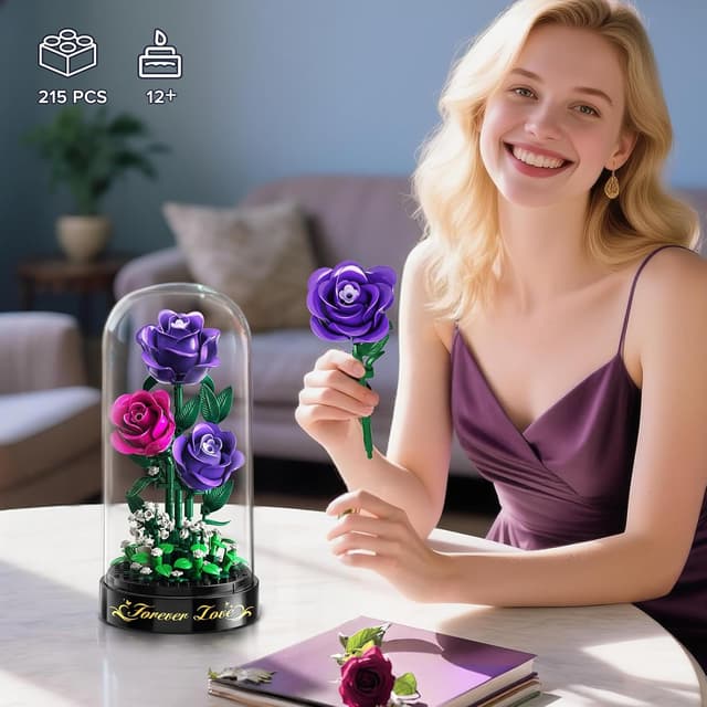 Detalle 2 de HiWEEGO Blumen Rosen Set 215 Teile LED