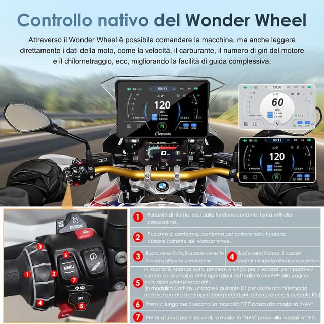 Detalle 2 de Carpuride W702BS Pro CarPlay 7 Pollici