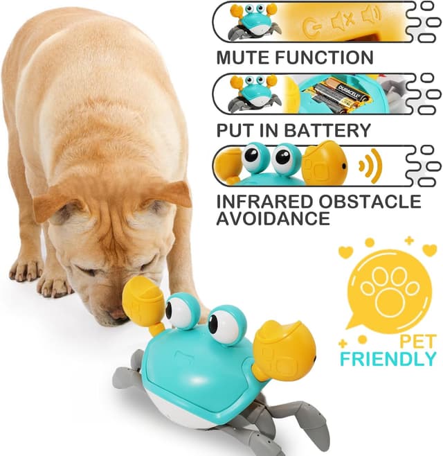 Detalle de Pbooo Crawling Crab Baby Toy (Infrared Sensing) for Tummy Time & Early Learning