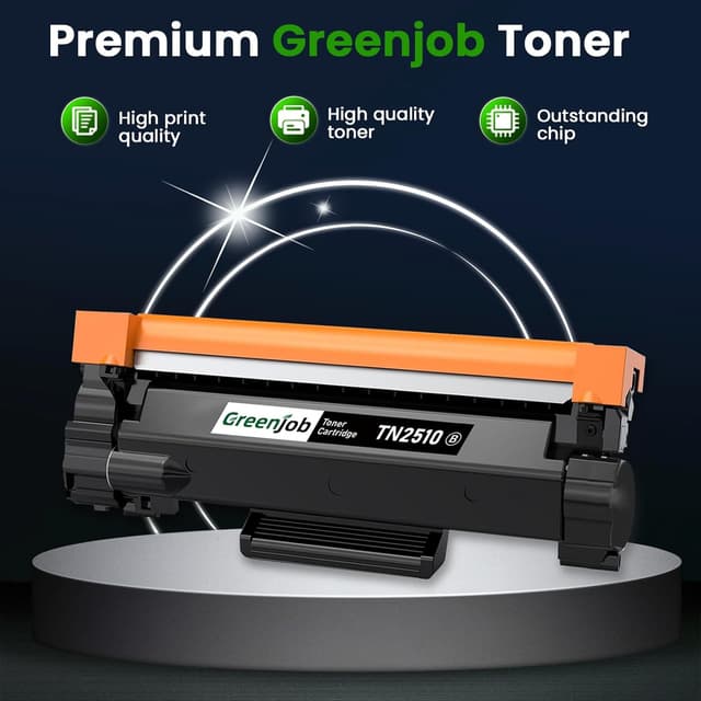 Detalle de Greenjob TN2510 TN-2510 compatible toner cartridge (TN2510XL/TN-2510XL) for Brother laser printers