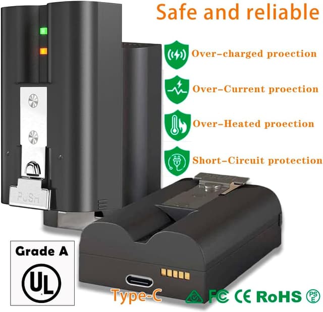 Detalle de Upgraded 3-Pack 3.65V 6040mAh Replacement Batteries with Charger Station for Ring cameras
