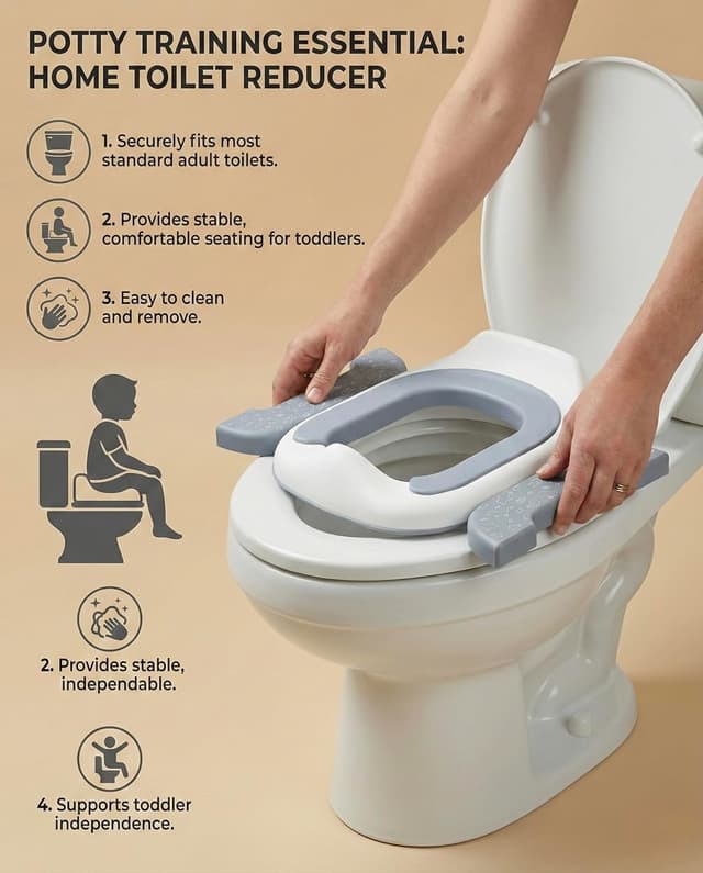 Detalle de Pote Pals Travel Potty (PU Cushioned) with 5 Disposable Liners – Grey Woodland