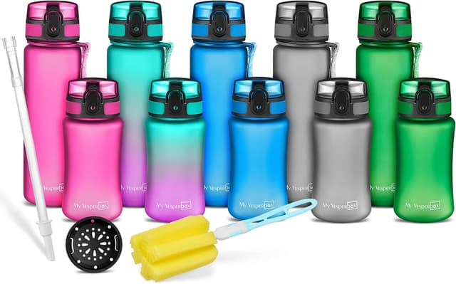 Detalle de My Vesperbox® Kinder-Trinkflasche 350 ml mit Auslaufschutz für kohlensäurehaltige Getränke (inkl. Ersatzdichtung)