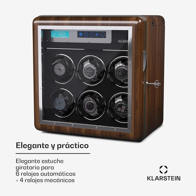 Detalle 2 de KLARSTEIN Caja para 6 Relojes 🕰️ Vitrina Acrílica Organizador