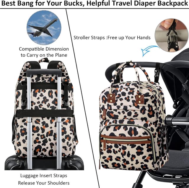 Detalle 2 de Tenot Diaper Bag Backpack Tote for Women (Large Capacity) with Insulated Pockets