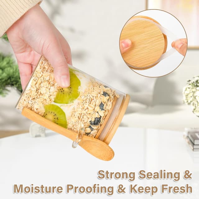 Detalle 2 de Overnight Oats Containers 18oz, 4-Pack 🥣