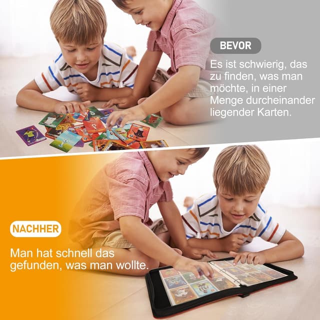 Detalle de Fussball Sammelalbum mit 50 Seiten & 900 Kartenkapazität – Karten-Ordner/ Aufbewahrungstasche für Fußballkarten