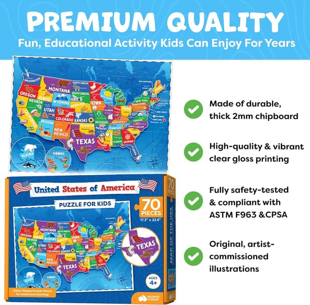 Detalle 2 de United States Map Puzzle 70 pcs đź§©