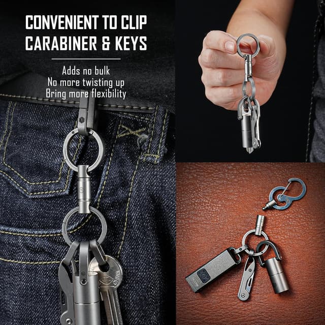Detalle de KeyUnity key ring connector 360° swivel