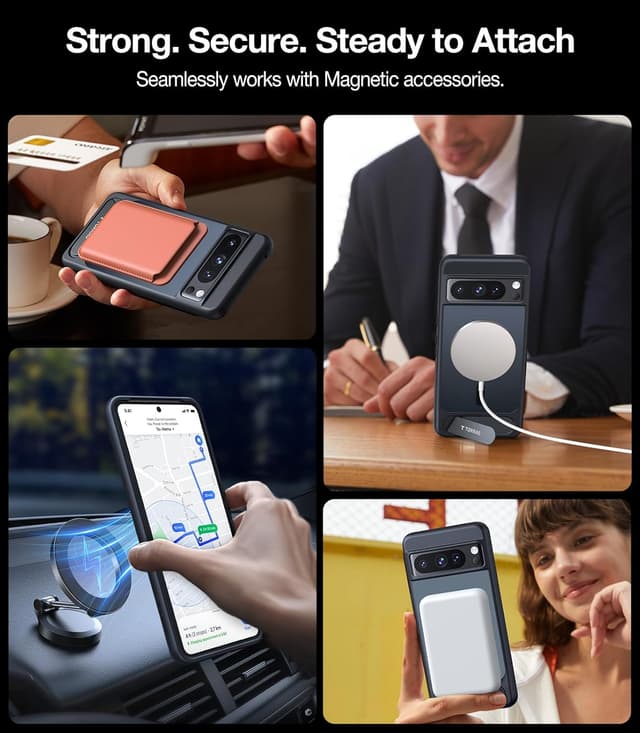 Detalle de TORRAS Magnetic & Stand Case for Google Pixel 8 Pro (MagSafe fit) with Built-In Kickstand