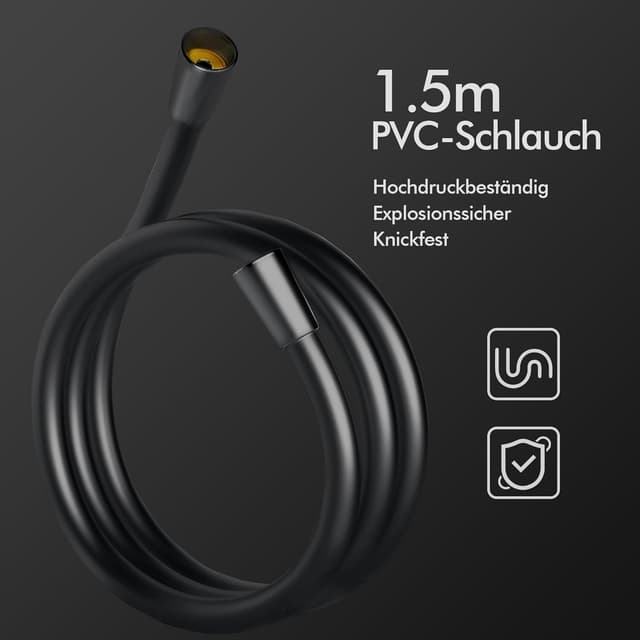 Detalle 2 de HOMELODY Duschsystem mit Thermostat Schwarz