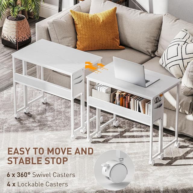 Detalle 2 de HOMCOM folding desk 80 cm with storage