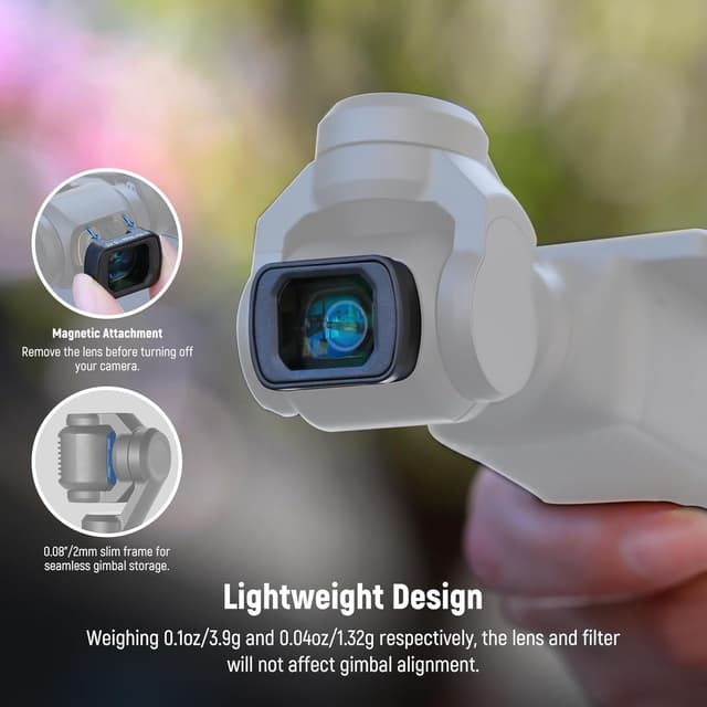 Thumbnail 6 de Neewer ND Filter Set for DJI Osmo Pocket 3 Creator Combo: Variable ND2-32, CPL, Black Mist 1/4 + Wide Angle Lens