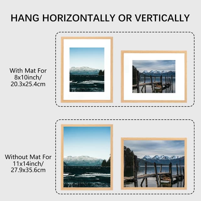 Thumbnail 1 de KAIWIN 11x14 Picture Frame Oak set of 3