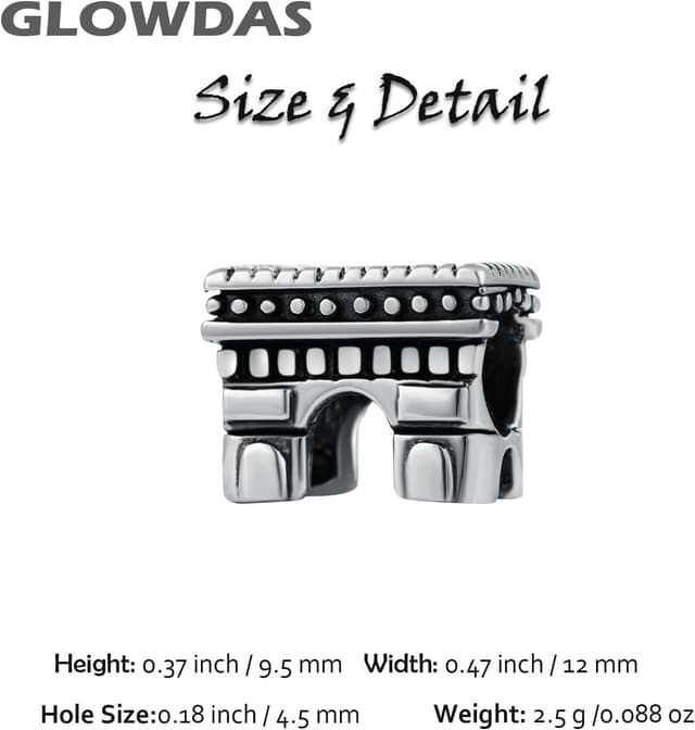 Thumbnail 1 de Travel Landmark 925 Sterling Silver Charm