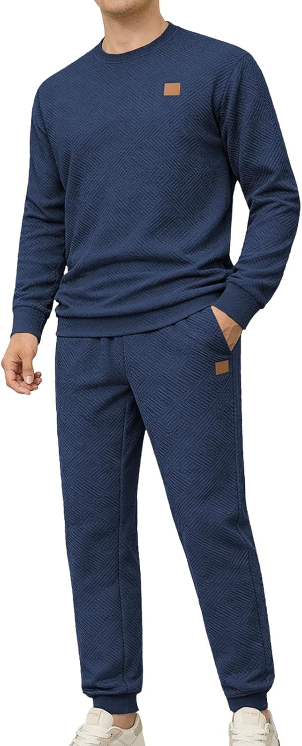 Detalle de KUYIGO Herren Trainingsanzug-Set (2-teilig) mit atmungsaktivem Sweatshirt & Jogginghose, Polyester/Elasthan – S bis 2XL
