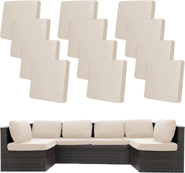 Detalle de BIETYONE 12-Piece Stretch Patio Cushion Covers