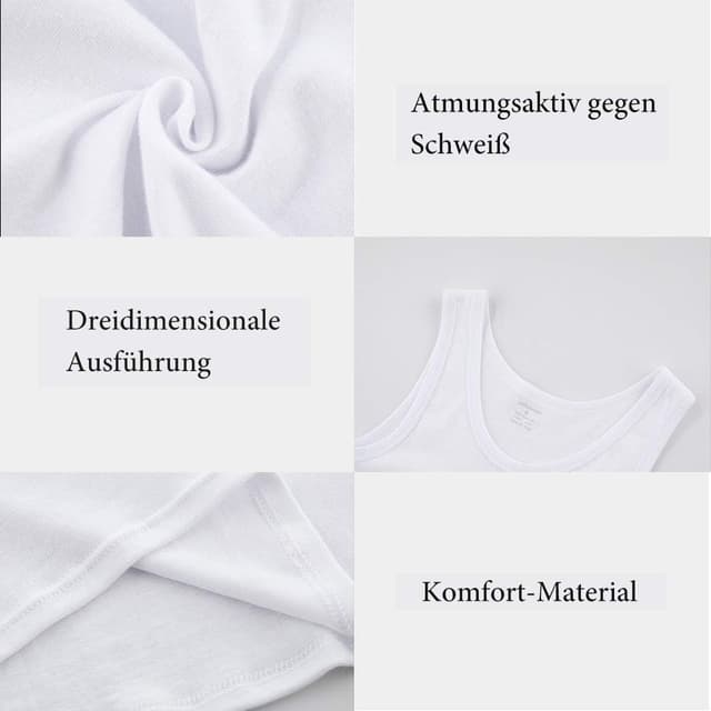 Detalle 2 de NUOZA canottiere da uomo in cotone (confezione da 5) – nero/bianco/grigio/navy/oliva, taglie S–5XL