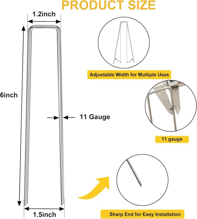Detalle 2 de HongWay 240 Pack 6 Inch Landscape Staples