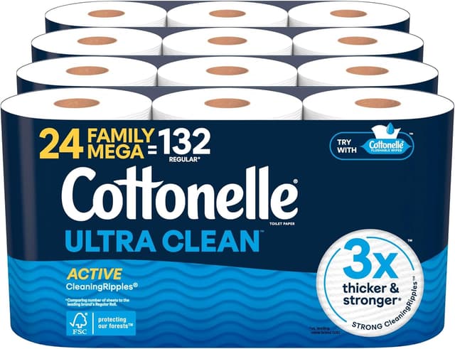 Detalle de Cottonelle ultra clean toilet paper 24 rolls