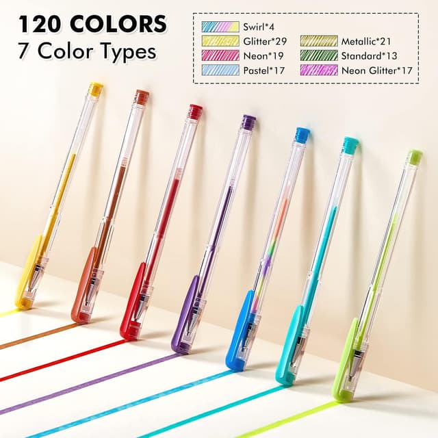 Detalle de Shuttle Art Gel Pens 120-colour set for colouring 🎨