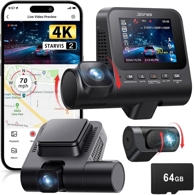 Imagen de Jzones 4K 3-Channel Dash Cam 64GB en OfertitasTOP
