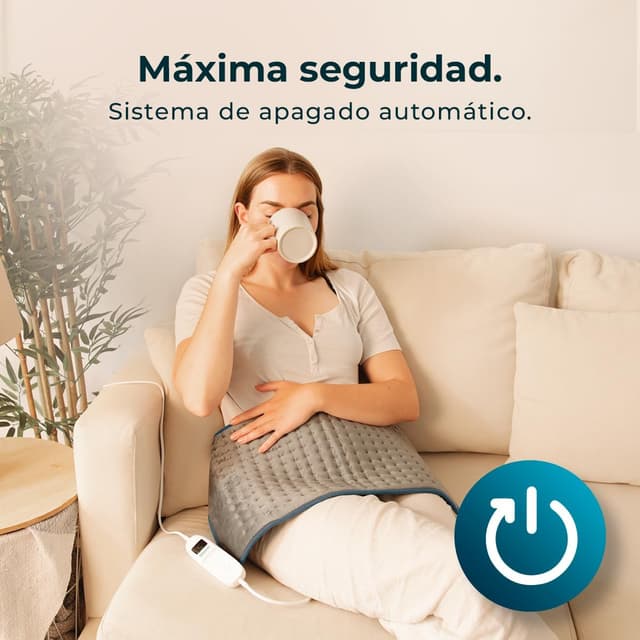 Detalle de Cecotec HeatConfort 6000 ThermalPad : coussin chauffant 30 x 60 cm avec 9 niveaux et minuterie 2 h