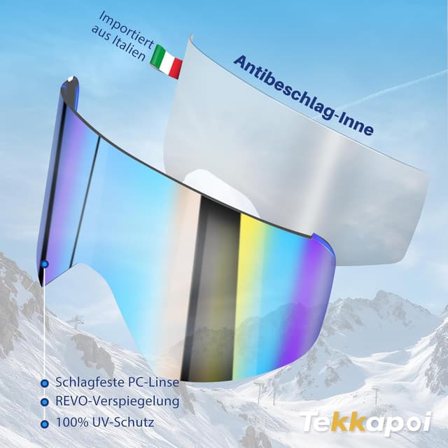 Thumbnail 5 de tekkapoi FJ086 Skibrille OTG mit UV400 Schutz