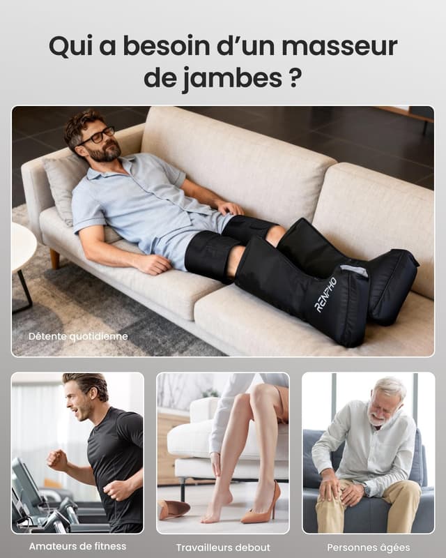 Thumbnail 4 de RENPHO Chauffage Bottes Pressothérapie Jambes 70 cm