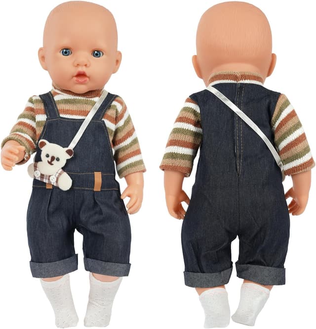 Detalle 2 de Aolso Puppenkleidungsset für Puppen von 35–45 cm (14–18 Zoll) – Kleidung, Bär, Socken & Kleiderbügel