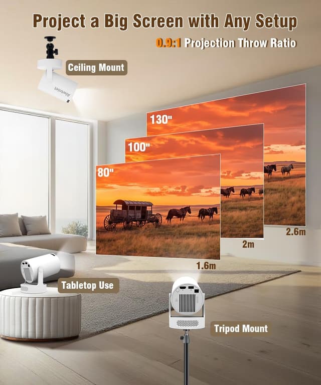 Detalle 2 de Mini Projector 4K Support for Bedroom