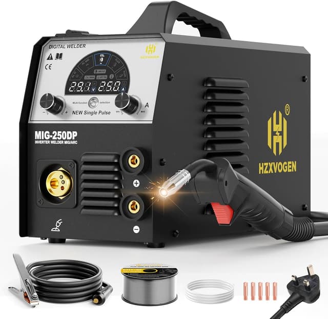 Detalle de H HZXVOGEN MIG250DP 250A 5-in-1 Aluminium Welding Machine (240V, Synergic Control)