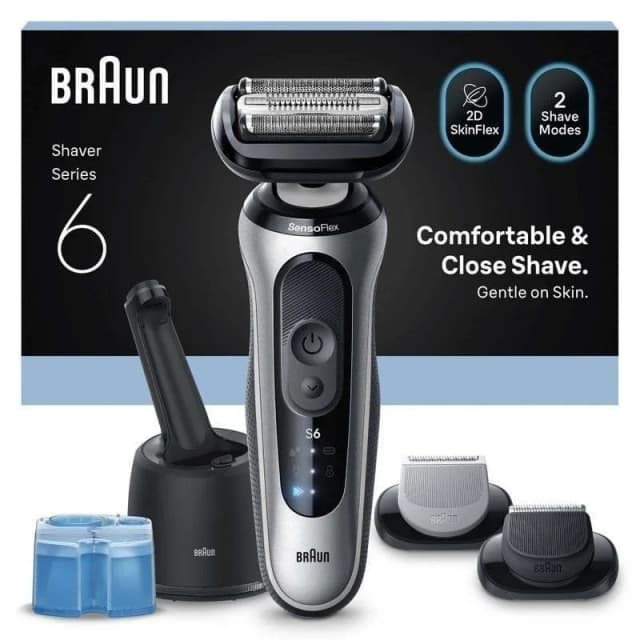 Detalle de Braun Series 6 62-S7650cc plata con SmartCare y 2 accesorios