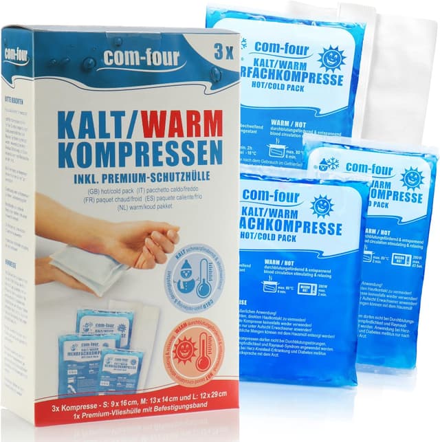 Thumbnail 4 de com-four® Set de 3 Compresas Reutilizables Frío/Calor 🌡