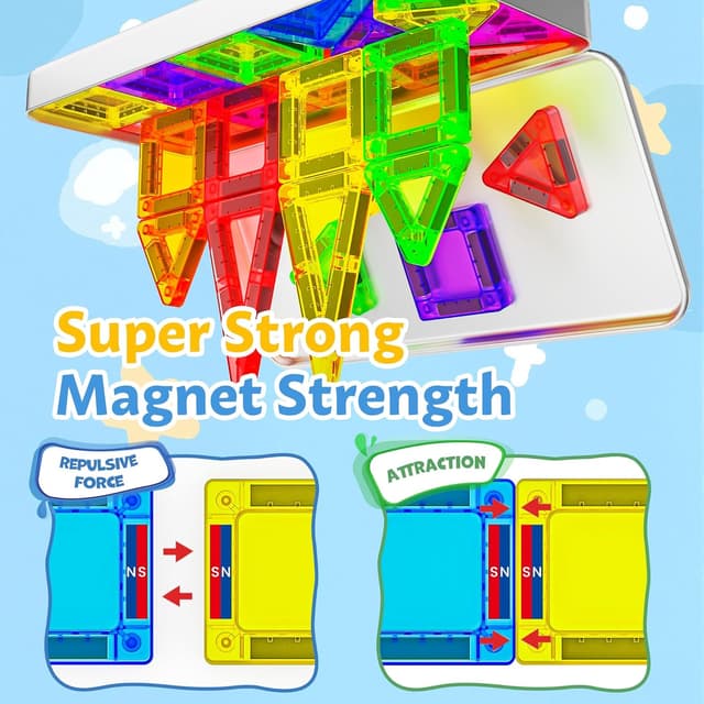 Detalle de MXBLOCKY Magnetische Bausteine 41-teiliges Reiseset mit Magnetbox (Mini Magnetbausteine)