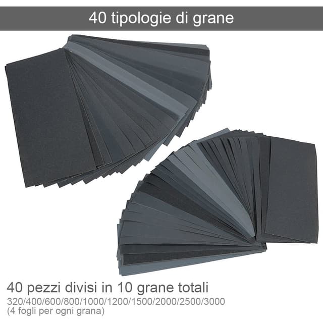 Detalle 2 de Kit carta abrasiva Anpro 40 pezzi per levigatura