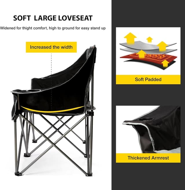 Detalle 2 de Oversized camping chair supports 650 lbs