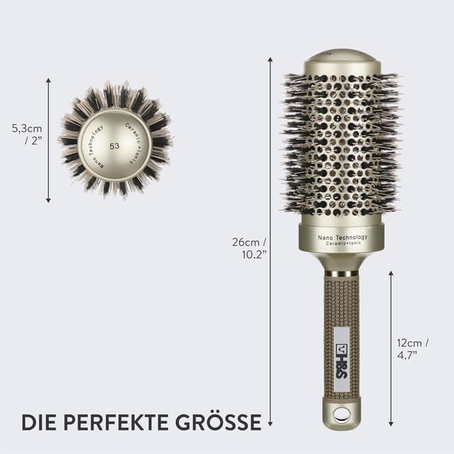 Thumbnail 6 de H&S Runde Haarbürste Wildscheinborsten 53 mm