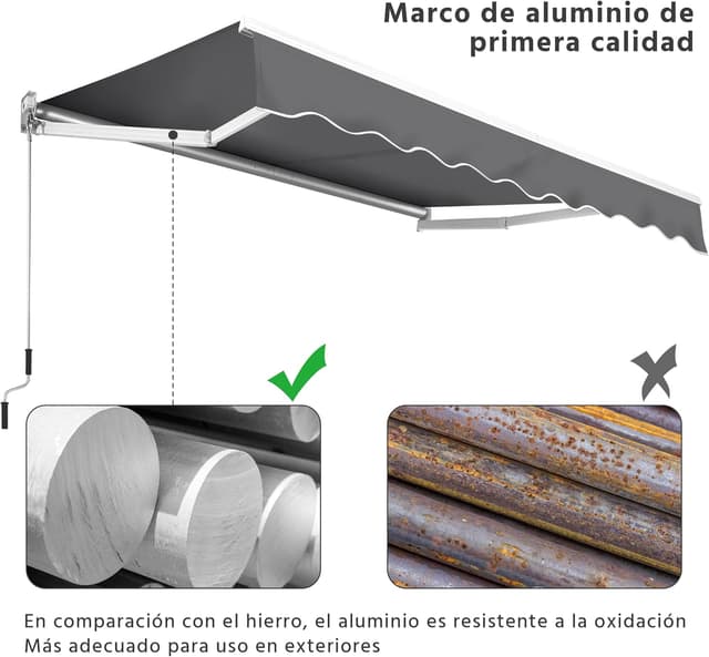 Thumbnail 6 de Yaheetech Toldo Retráctil 250x200cm para terraza