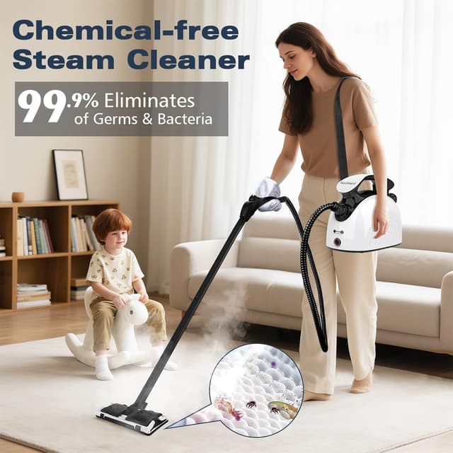 Detalle de Waitbird Steam Cleaner (Handheld Steamer) with 21 Accessories, 248°F