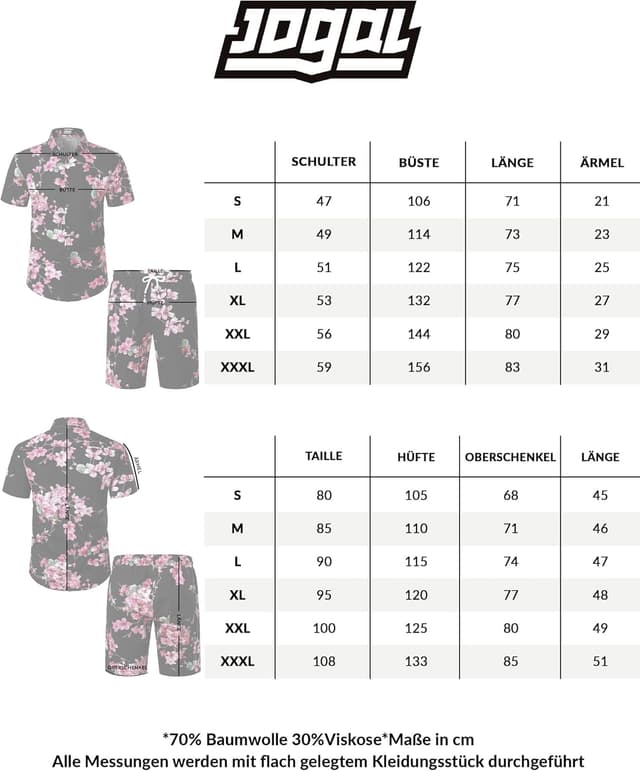 Thumbnail 6 de JOGAL Herren Casual Hawaiihemd 1 Set