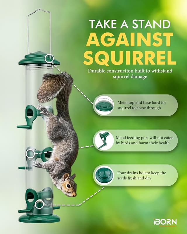 Thumbnail 6 de iBorn 15 Inch 6-Port Metal Bird Feeder